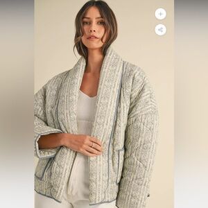 MABLE Belinda Floral Quilted Jacket Anthropologie Style Sz Med
